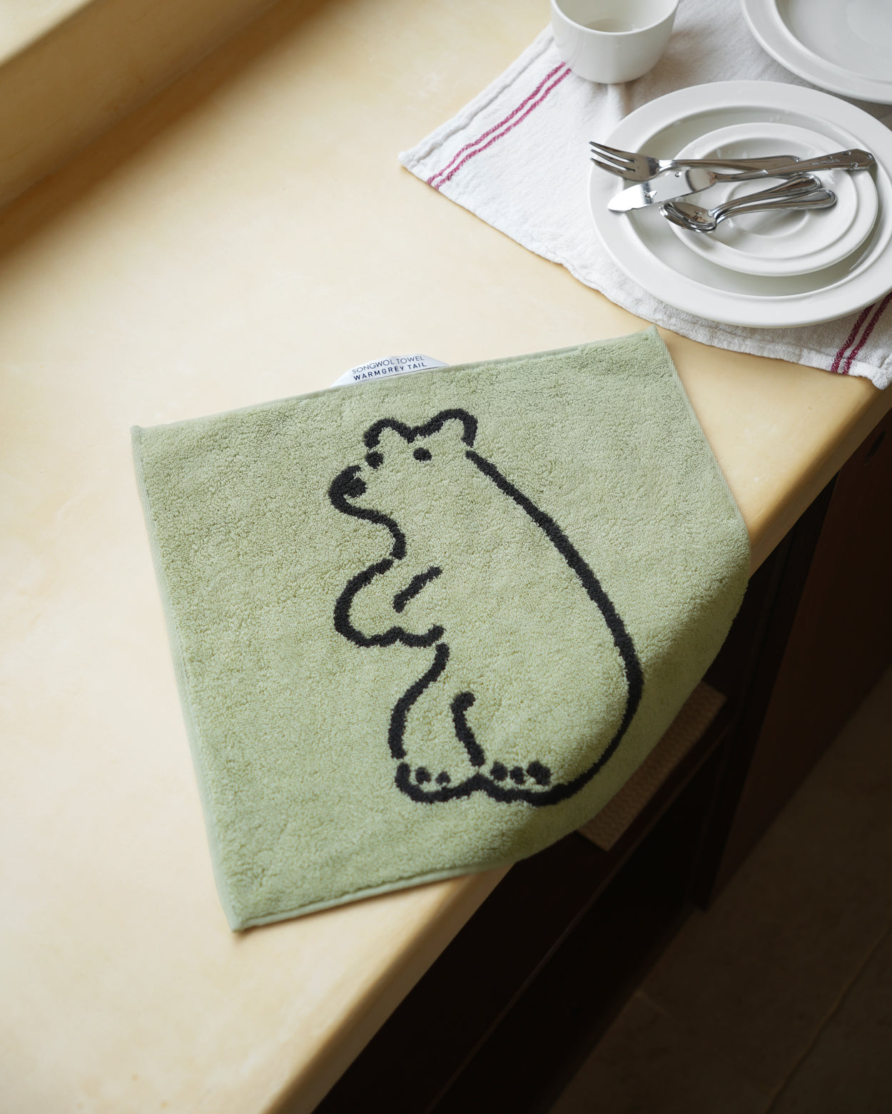 ハギーベア ハンドタオル - オリーブ