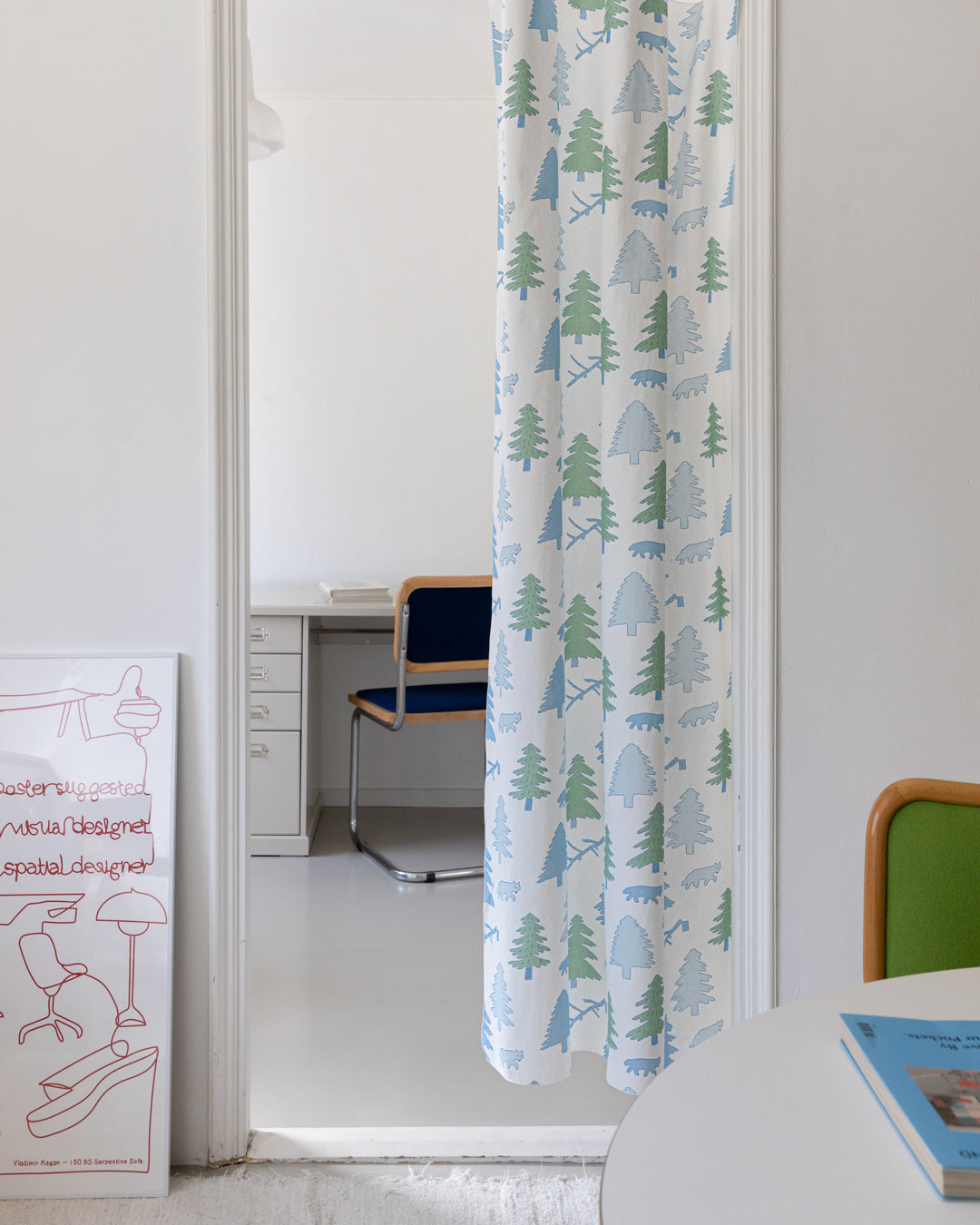 ノースランド ドアカーテン - ブルー＆グリーン