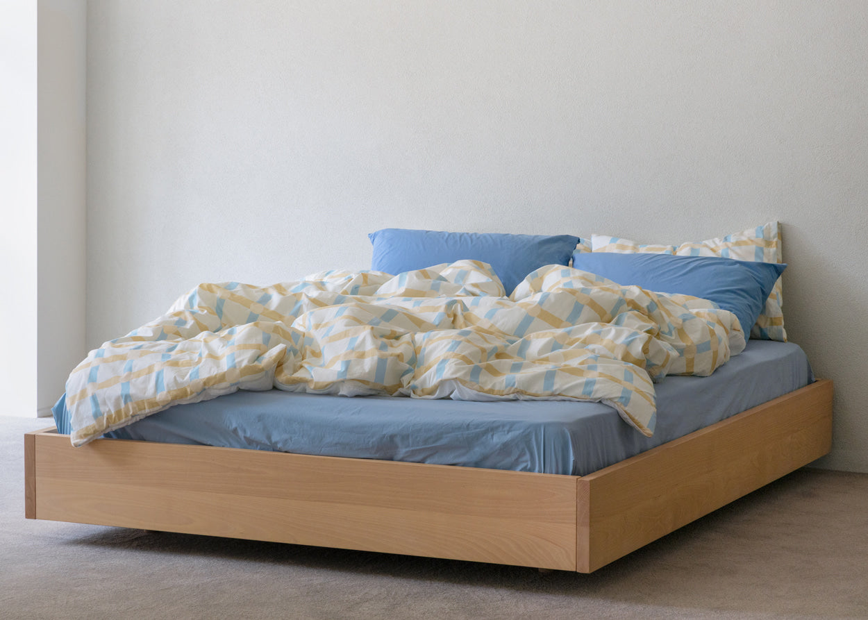 ドットチェックブルーストライプ掛け布団