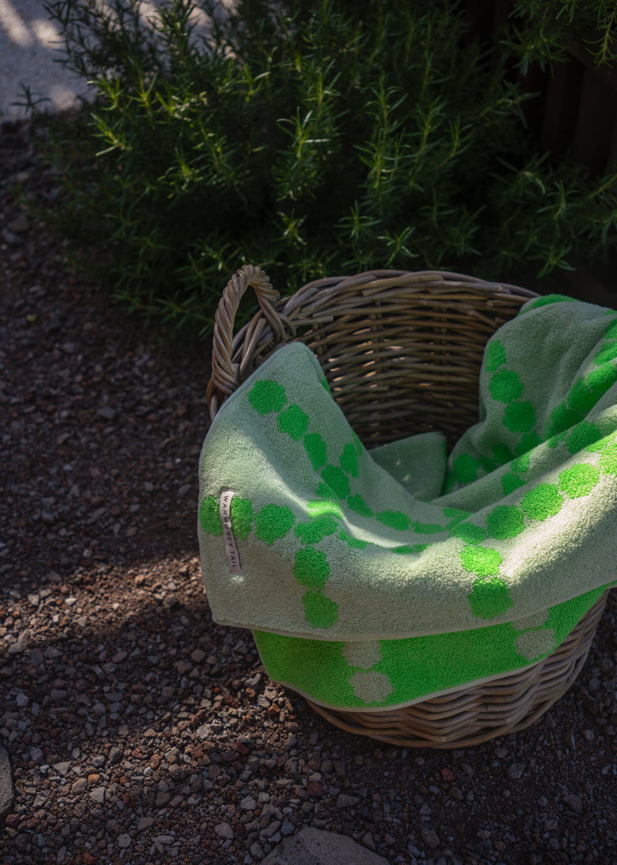 [ビーチ＆バス] ブロッサムチェック ビッグタオル グリーン