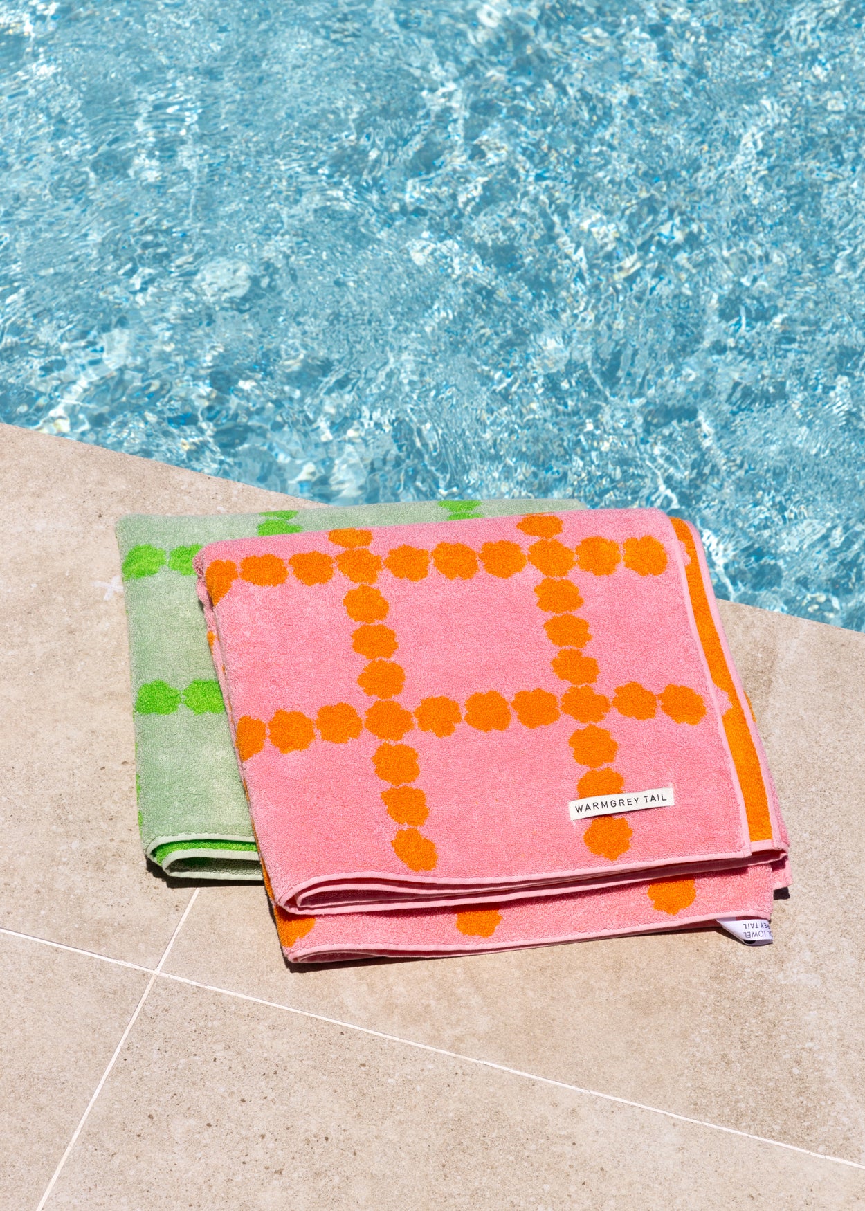 [ビーチ＆バス] ブロッサムチェック ビッグタオル ピンク