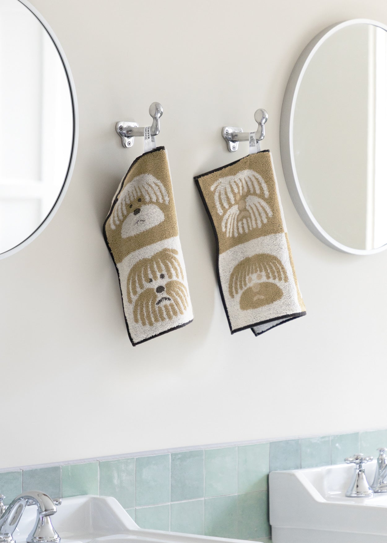 ふわふわ犬用ハンドタオル - ベージュ