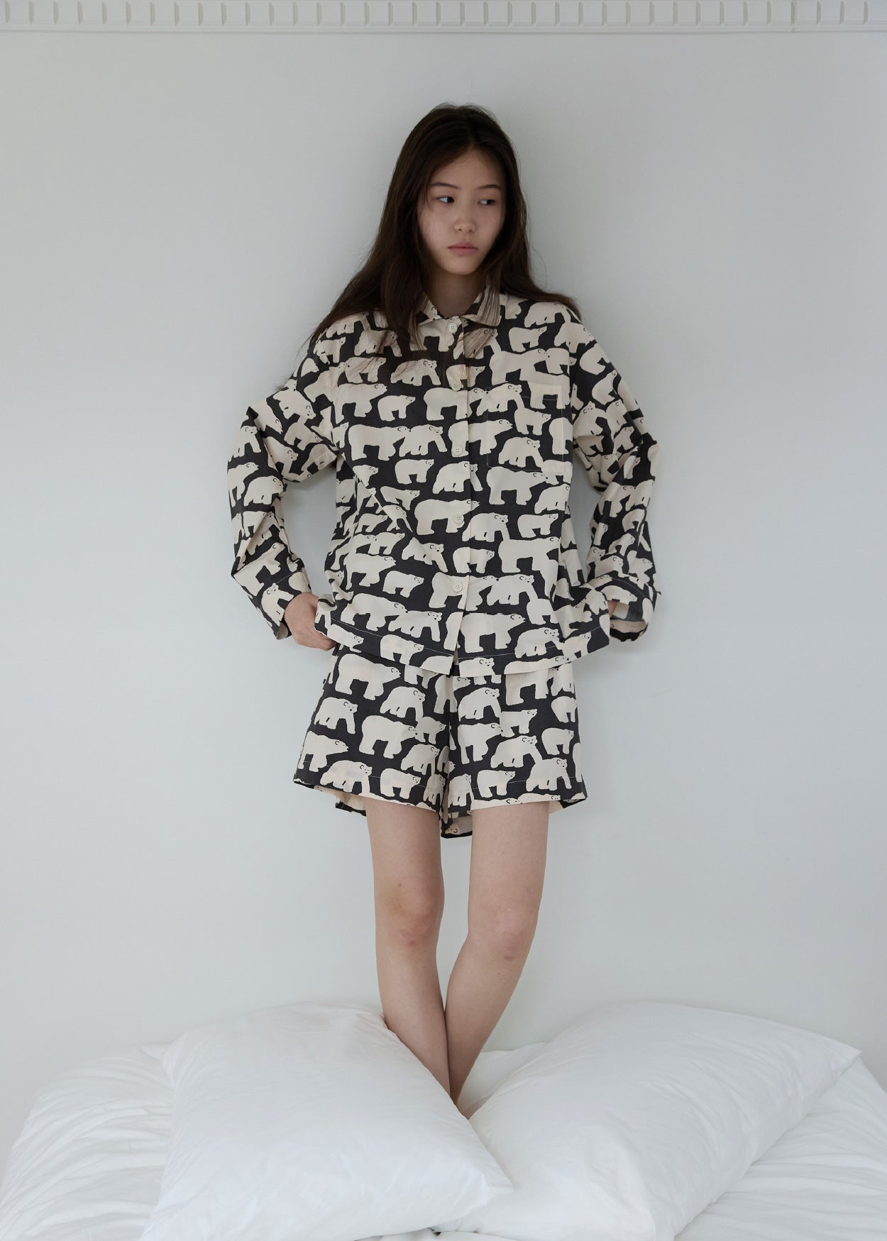[PRE-ORDER UNTIL OCT 29] POLAR BEARS PAJAMA SET - BLACK