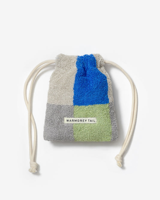 【WGT限定】チェックテリーポーチ - カーキブルー