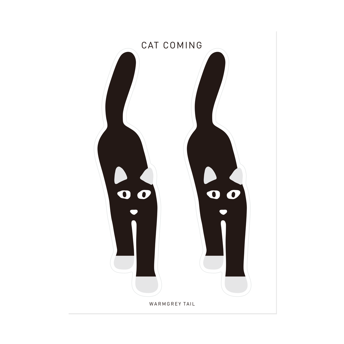 猫が来るステッカー