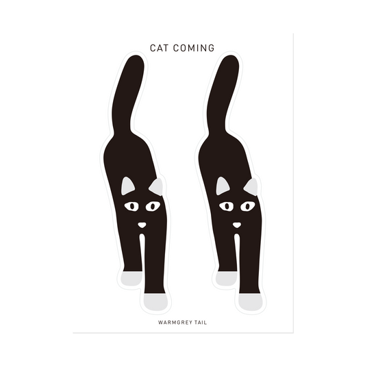 猫が来るステッカー