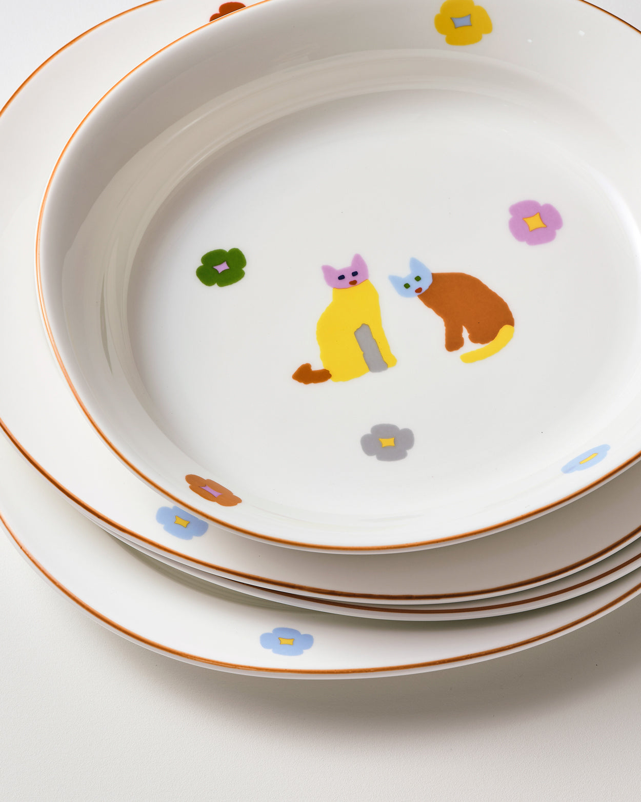 キャッツ＆フラワーズ オーバルボウル