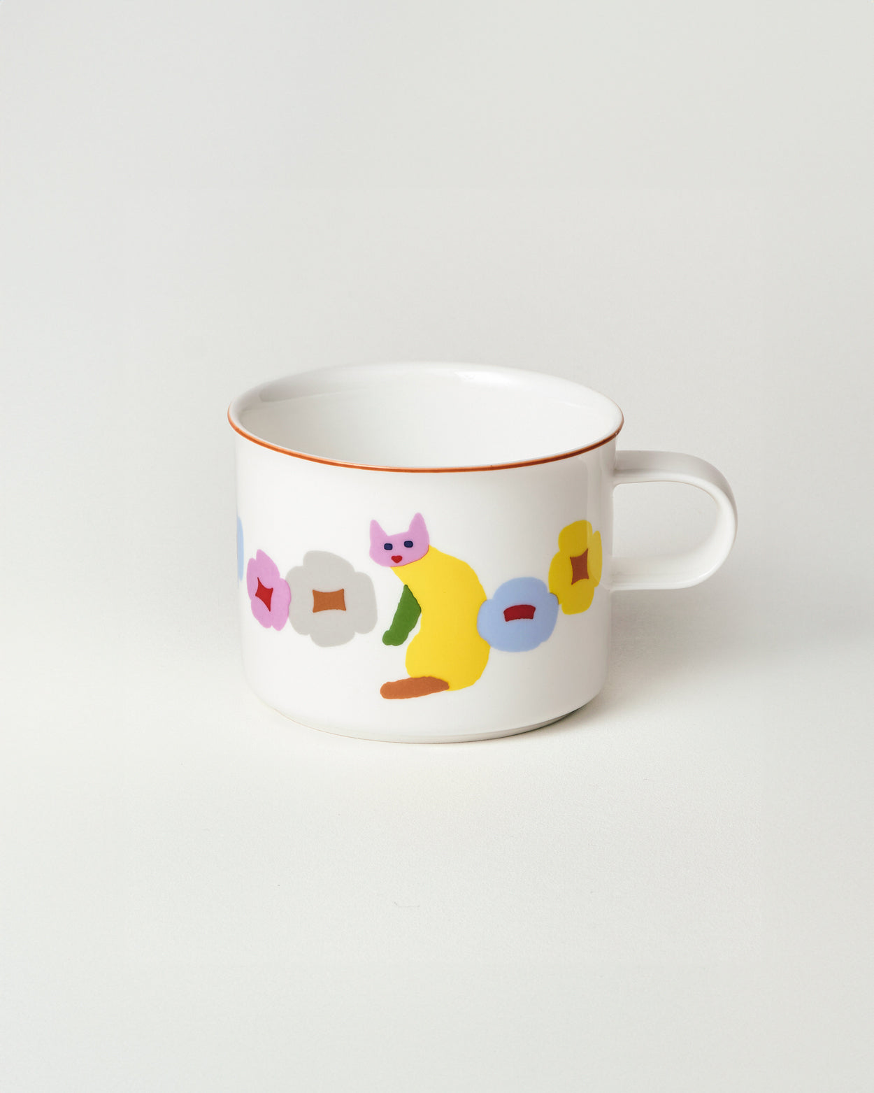 猫と花のマグカップ（250ml）+オーバルボウルセット