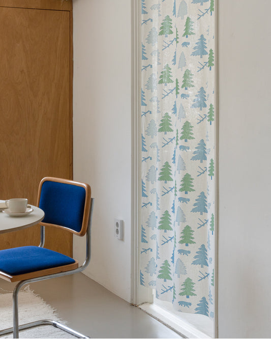 ノースランド ドアカーテン - ブルー＆グリーン