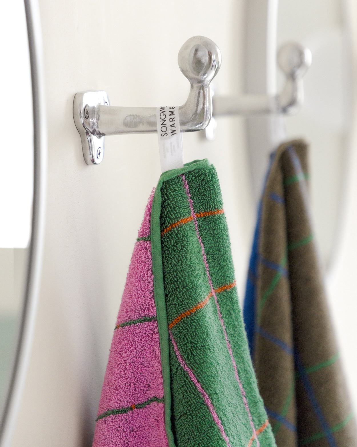 タイルフェイスタオル - ダークブラウン