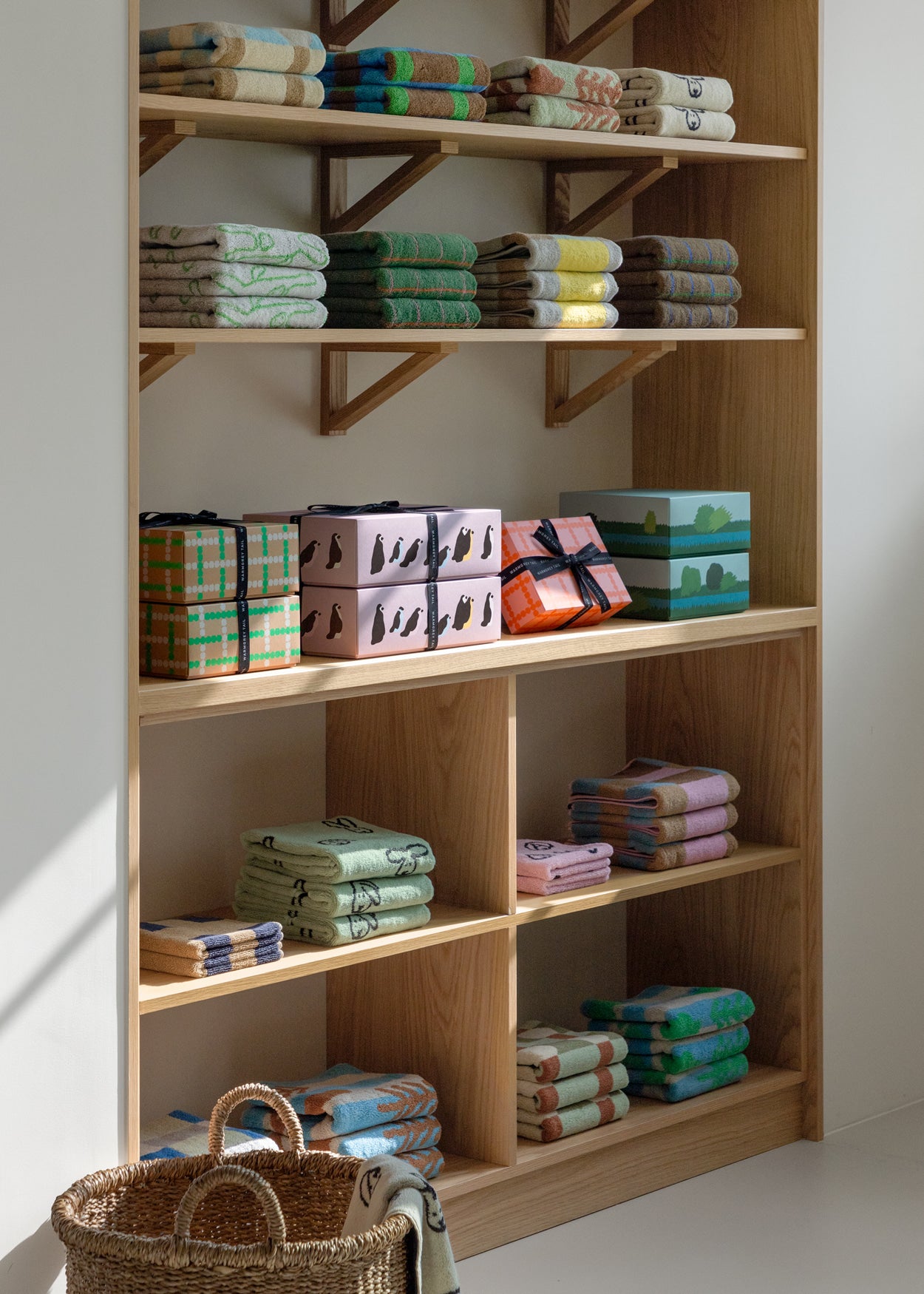 タイルフェイスタオル - ダークブラウン