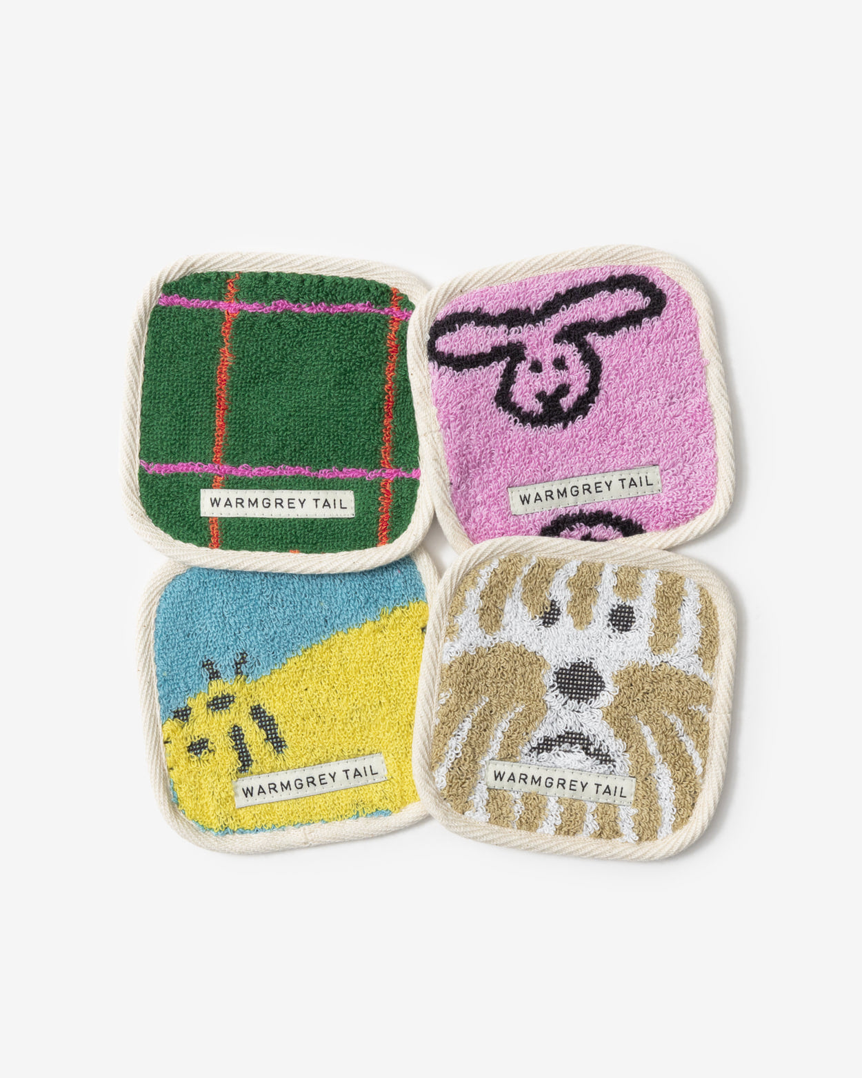 [WGT限定] タイルタオルコースター - ダークブラウン