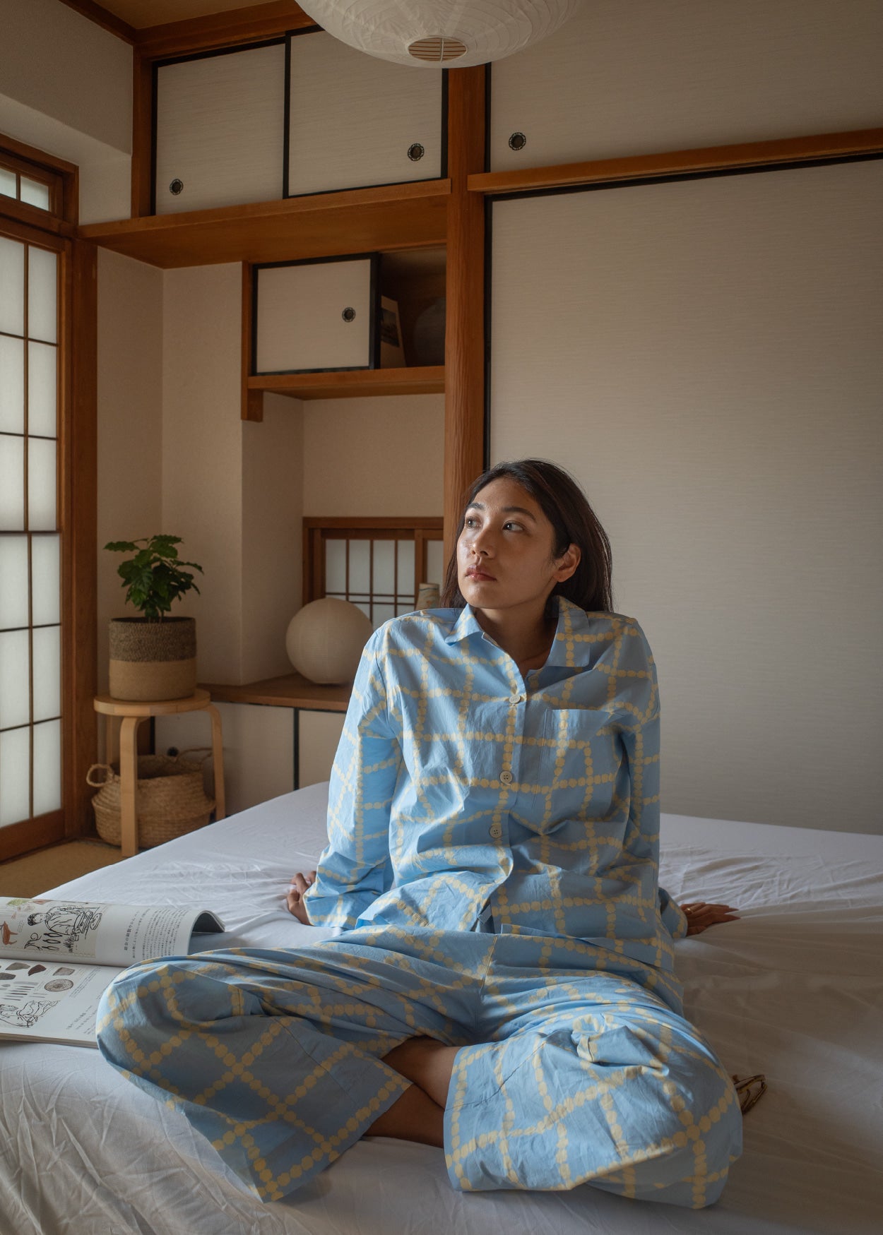 [PRE-ORDER UNTIL OCT 29] BLOSSOM CHECK PAJAMA SET - BLUE