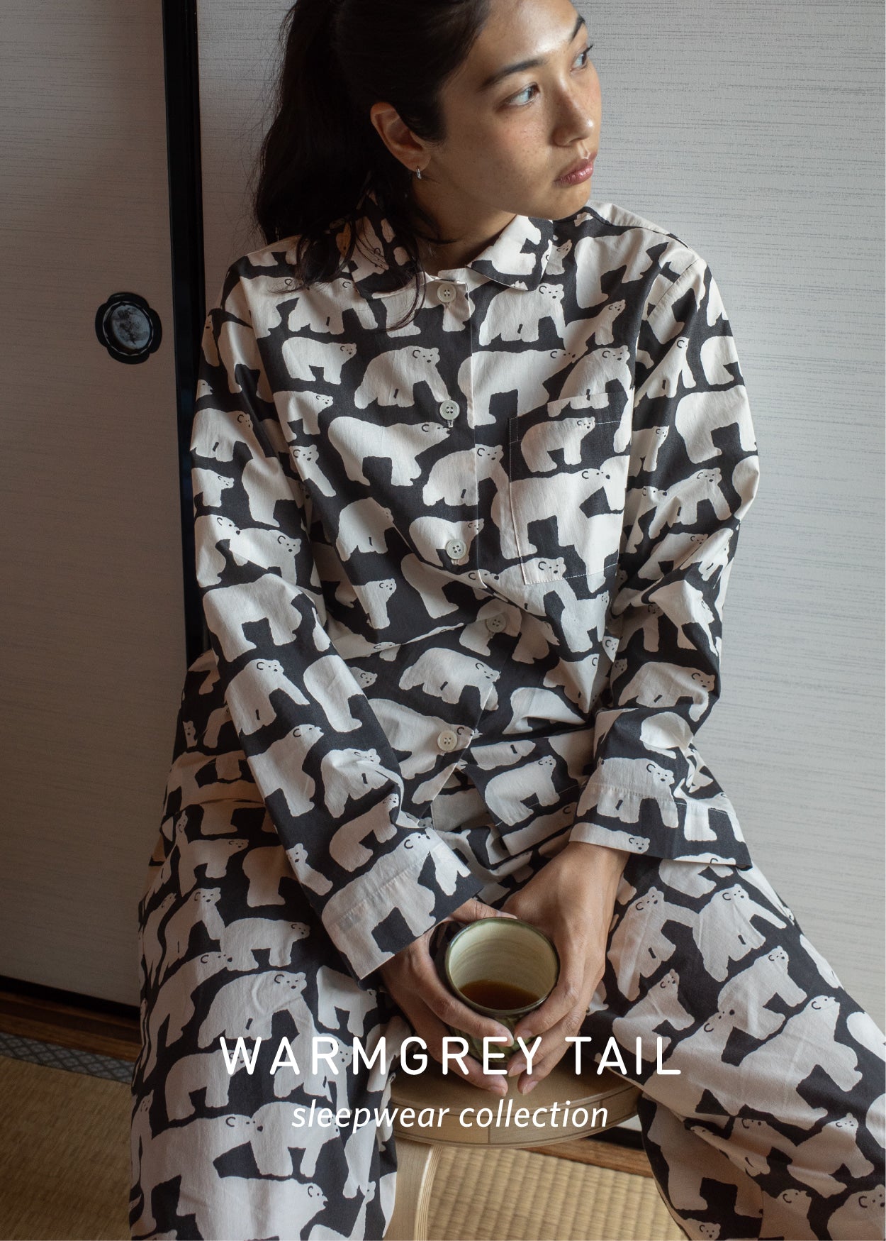 [PRE-ORDER UNTIL OCT 29] POLAR BEARS PAJAMA SHIRT - BLACK
