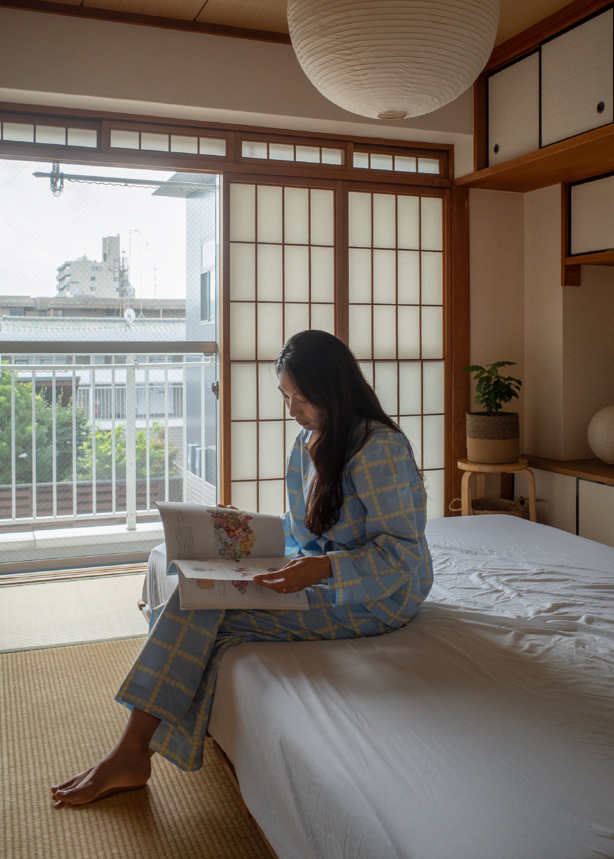 [PRE-ORDER UNTIL OCT 29] BLOSSOM CHECK PAJAMA SET - BLUE