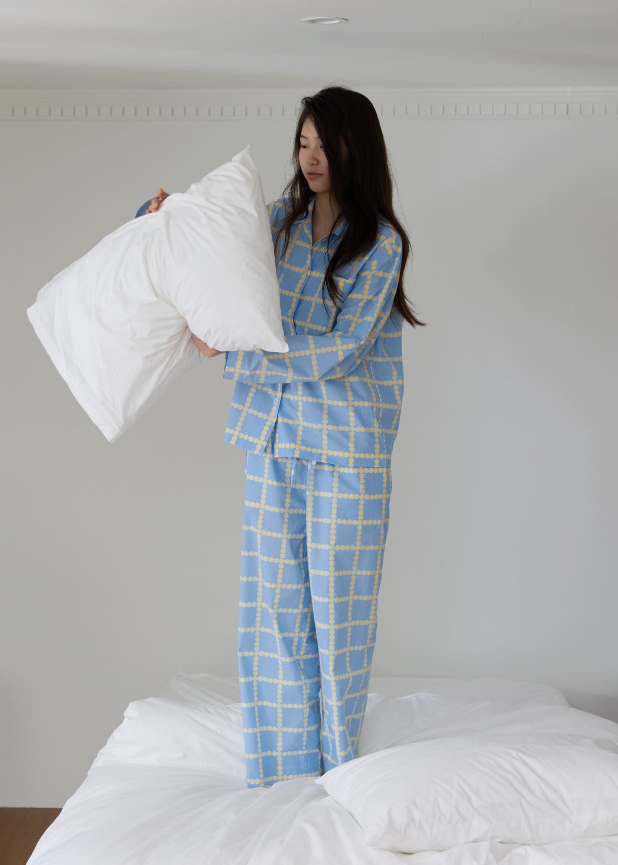 [PRE-ORDER UNTIL OCT 29] BLOSSOM CHECK PAJAMA SET - BLUE