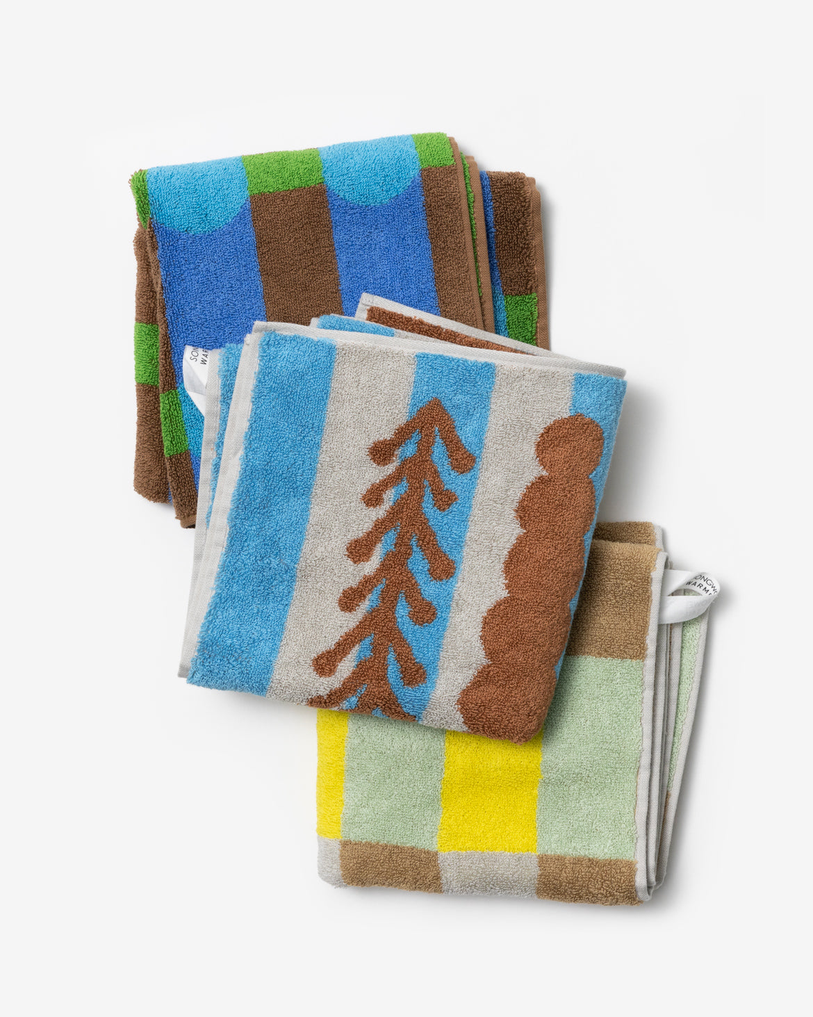 ツリーズ フェイスタオル - ブラウン