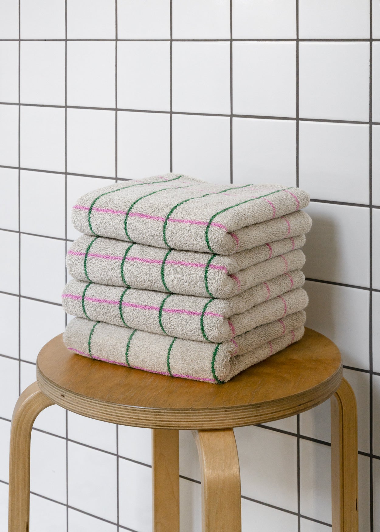 タイルフェイスタオル - グレー