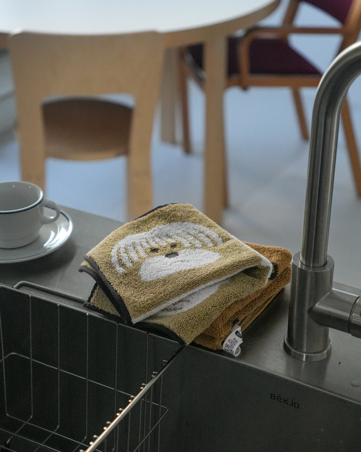 ふわふわ犬用ハンドタオル - ベージュ