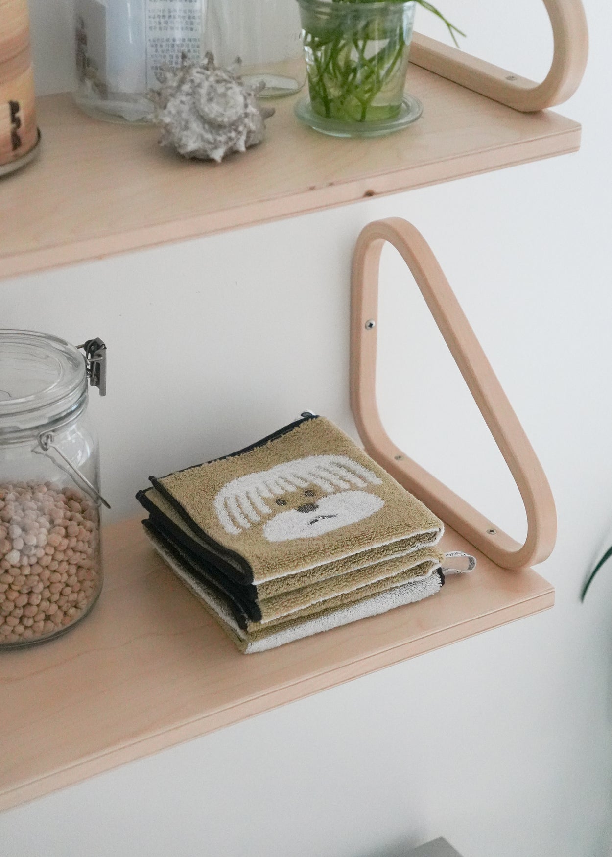 ふわふわ犬用ハンドタオル - ベージュ