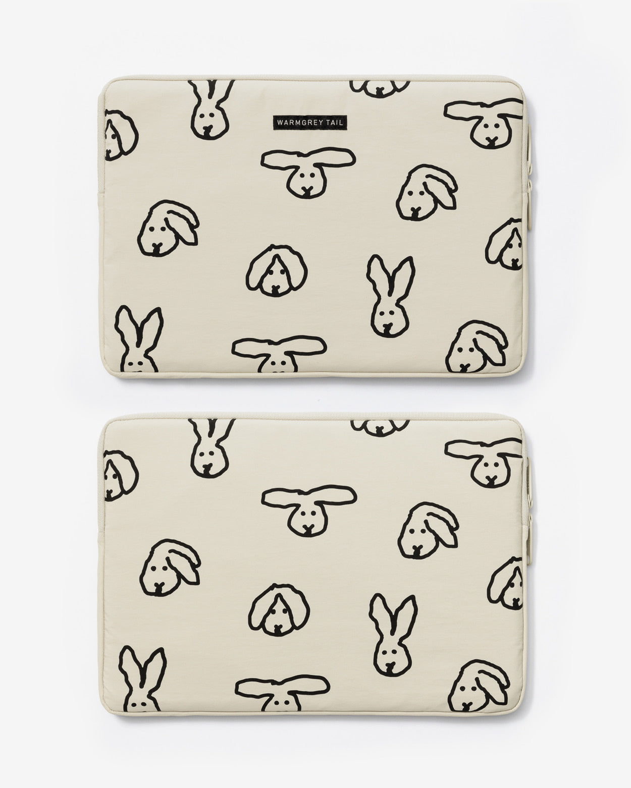 ノートパソコン/タブレット用ナイロンポーチ - バニーバニークリーム