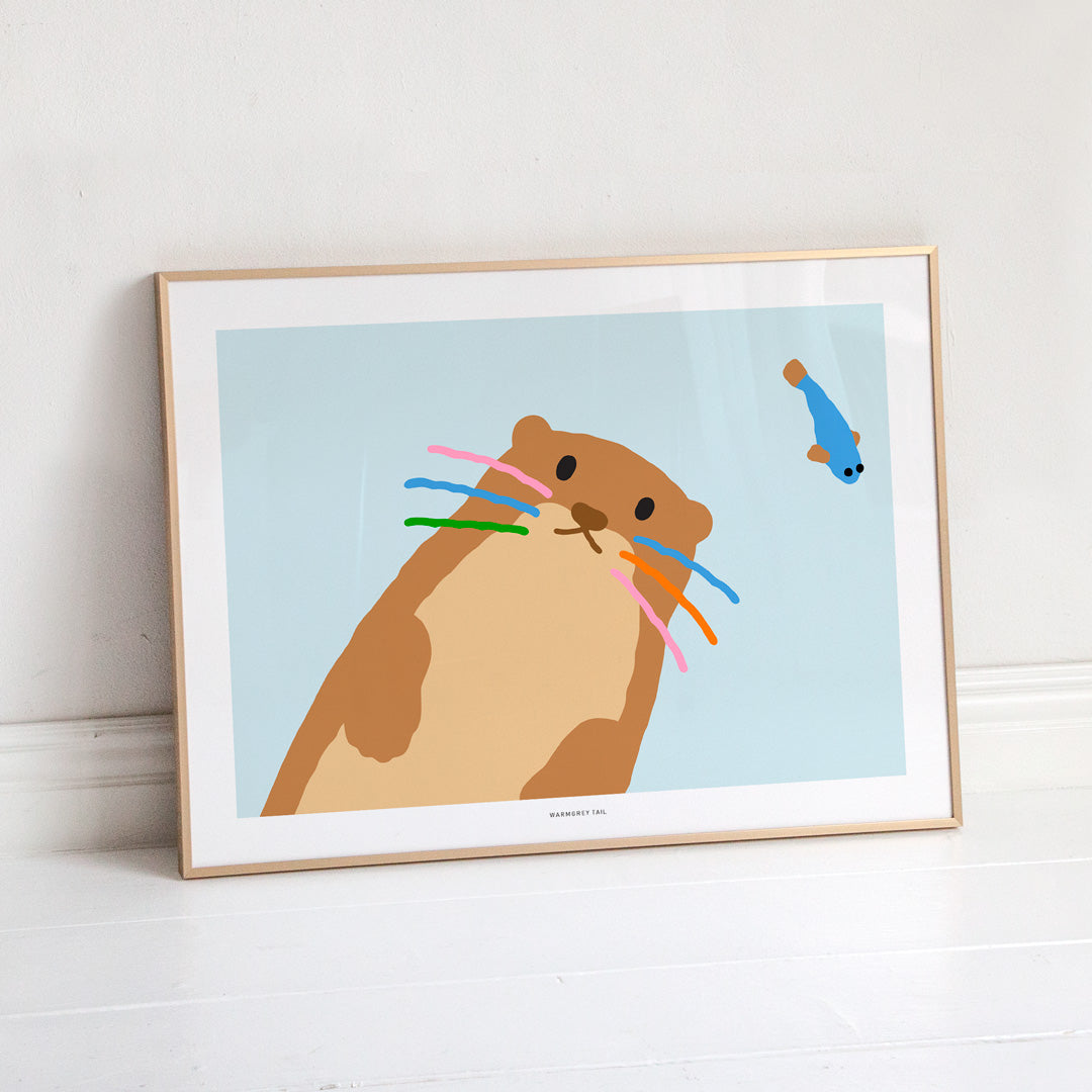 カワウソ ライトブルー ポスター