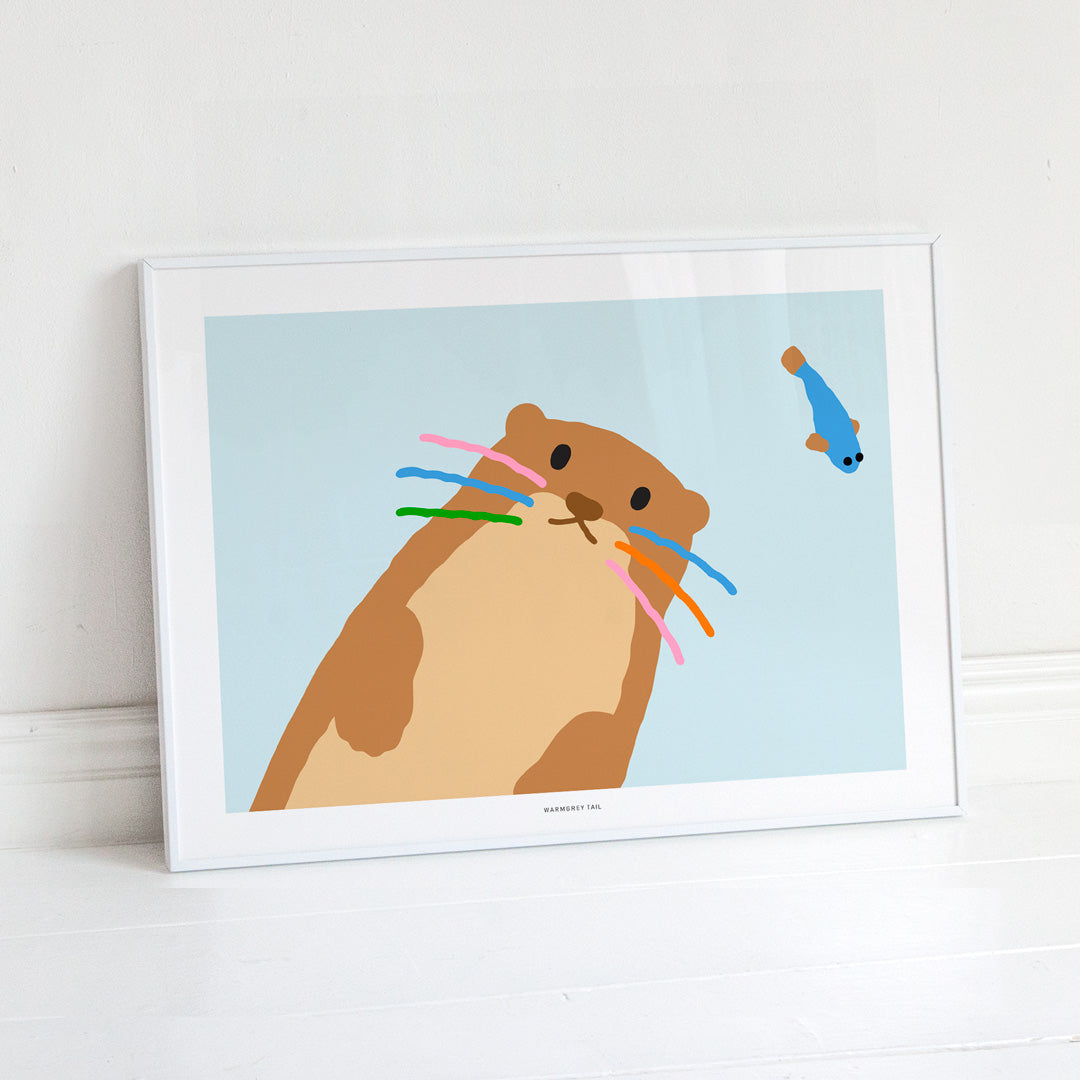 カワウソ ライトブルー ポスター