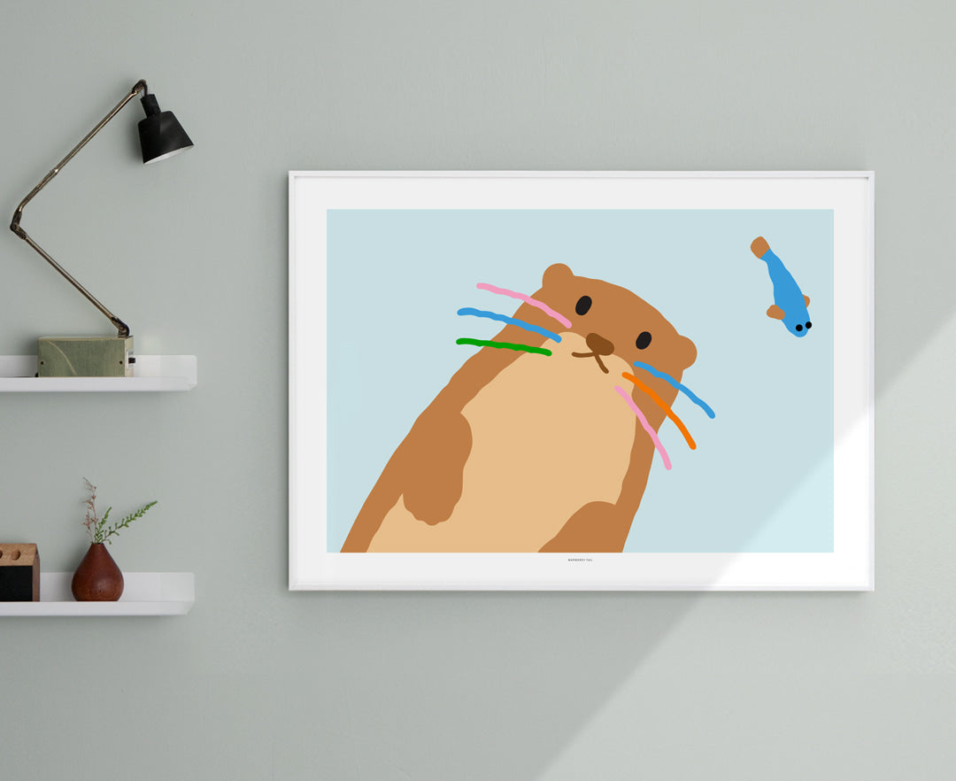 カワウソ ライトブルー ポスター