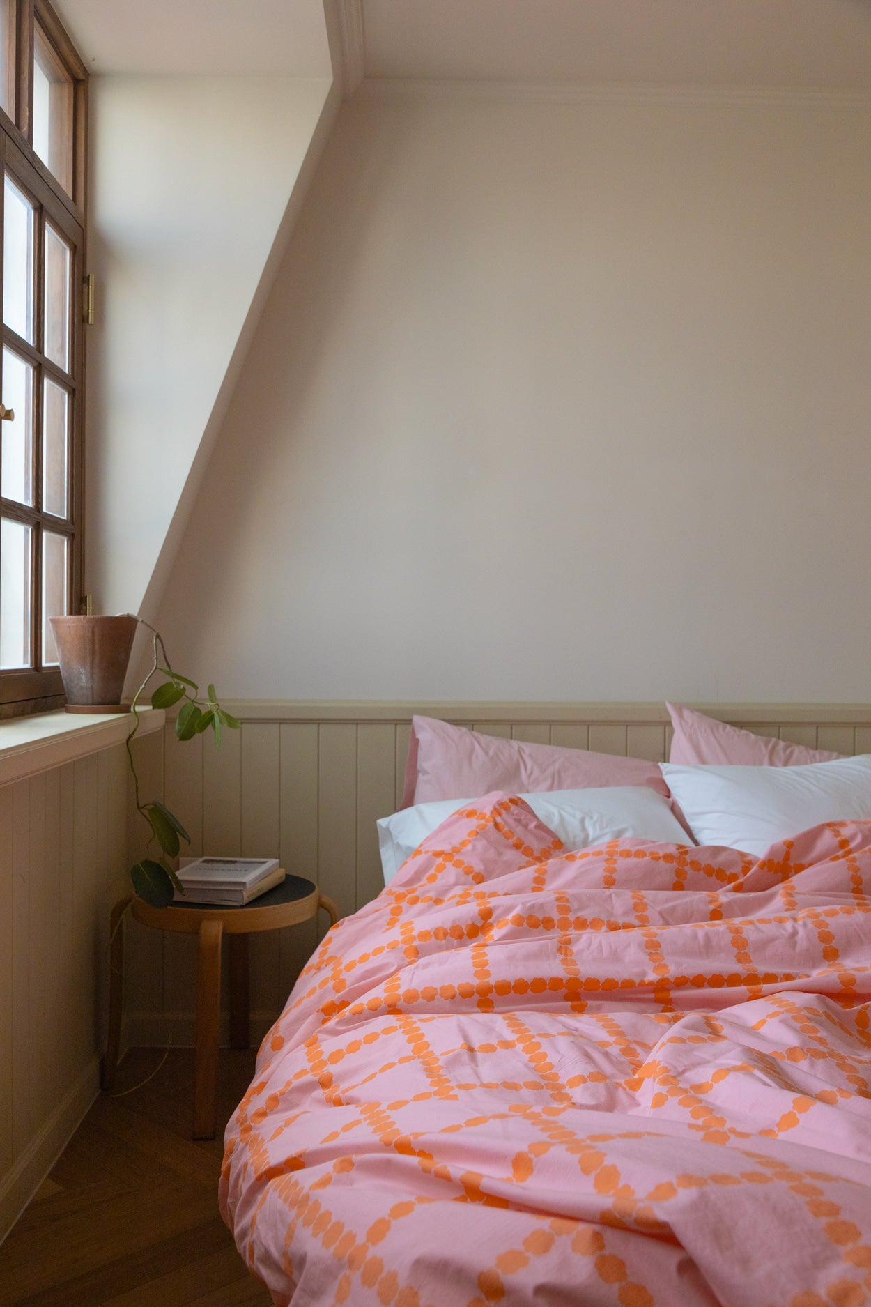 ブロッサムチェックコーラルピローケース（2サイズ）