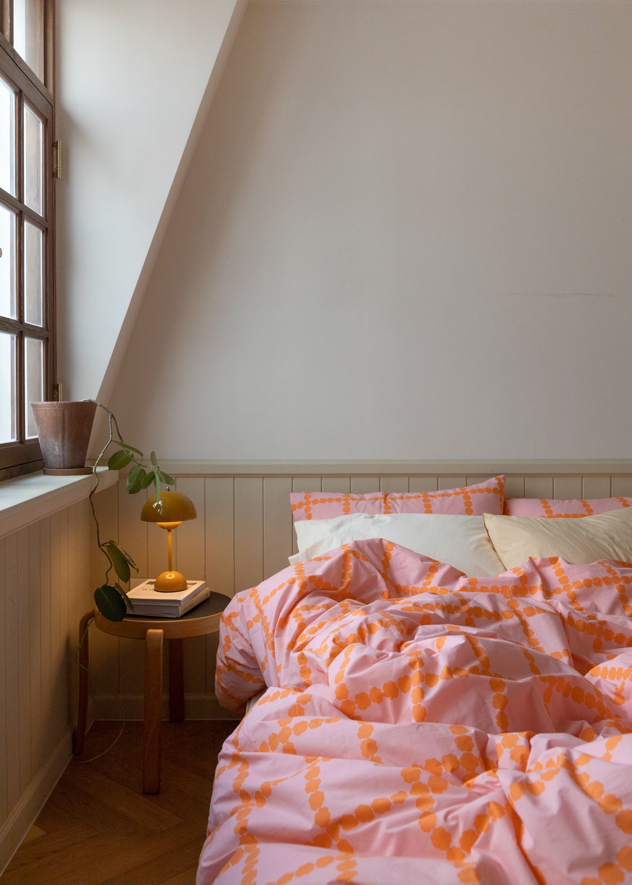 ブロッサムチェックコーラルピローケース（2サイズ）