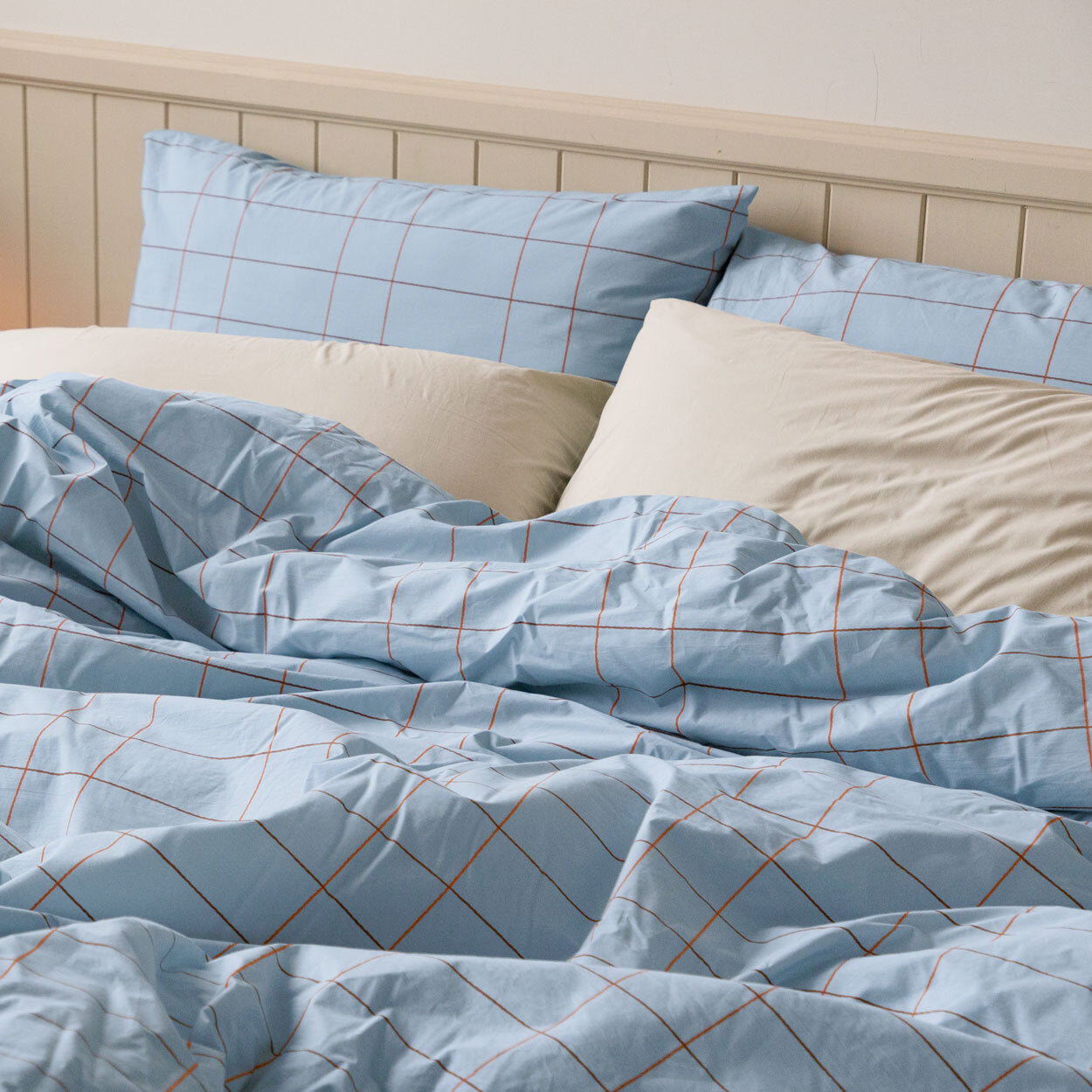 タイル ペールブルー ピローケース (2サイズ)