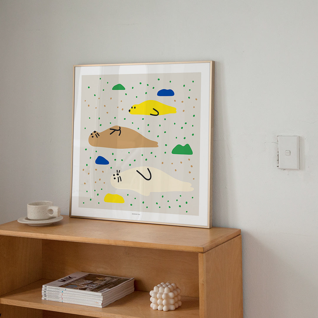 タイガーに会う - ホワイトポスター