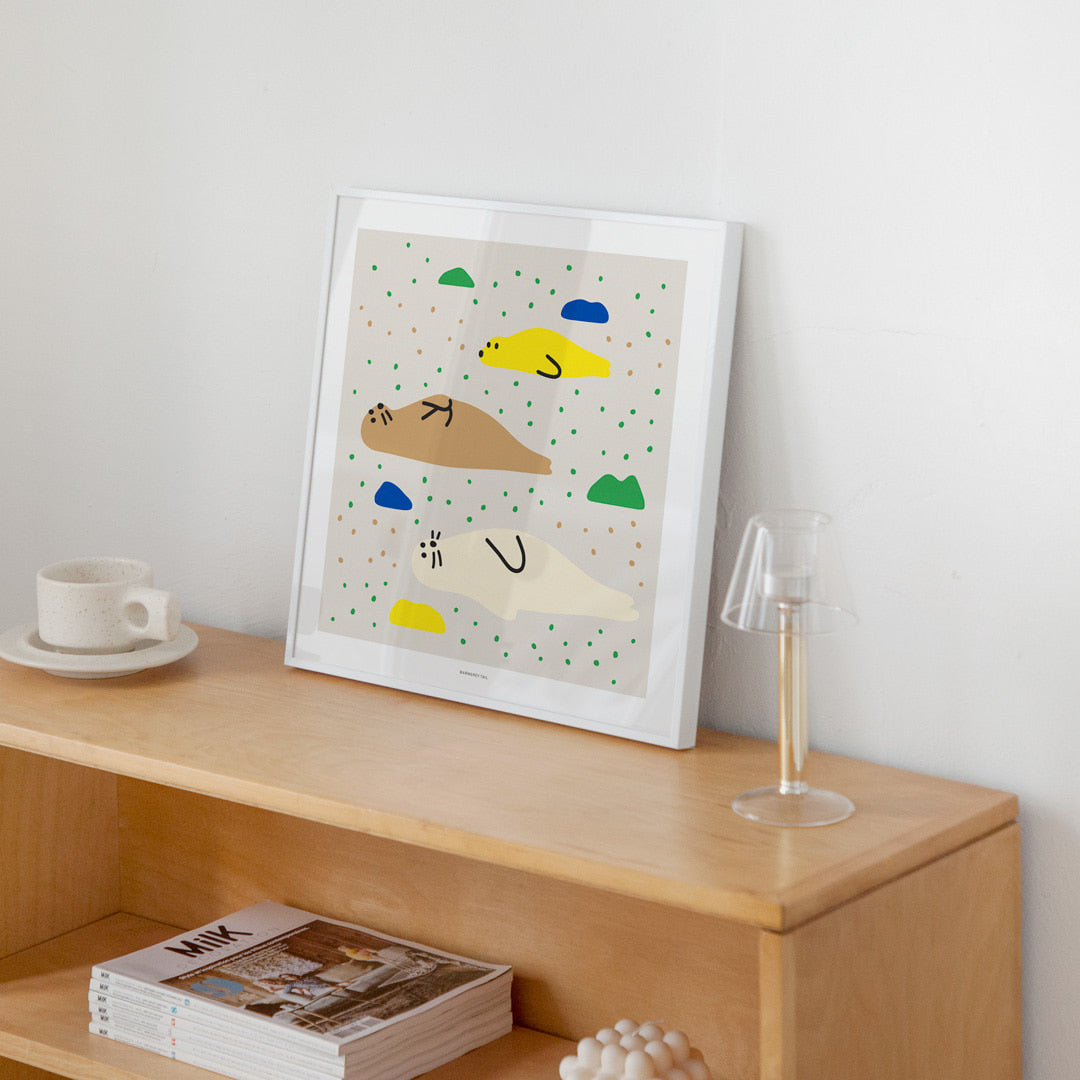 タイガーに会う - ホワイトポスター