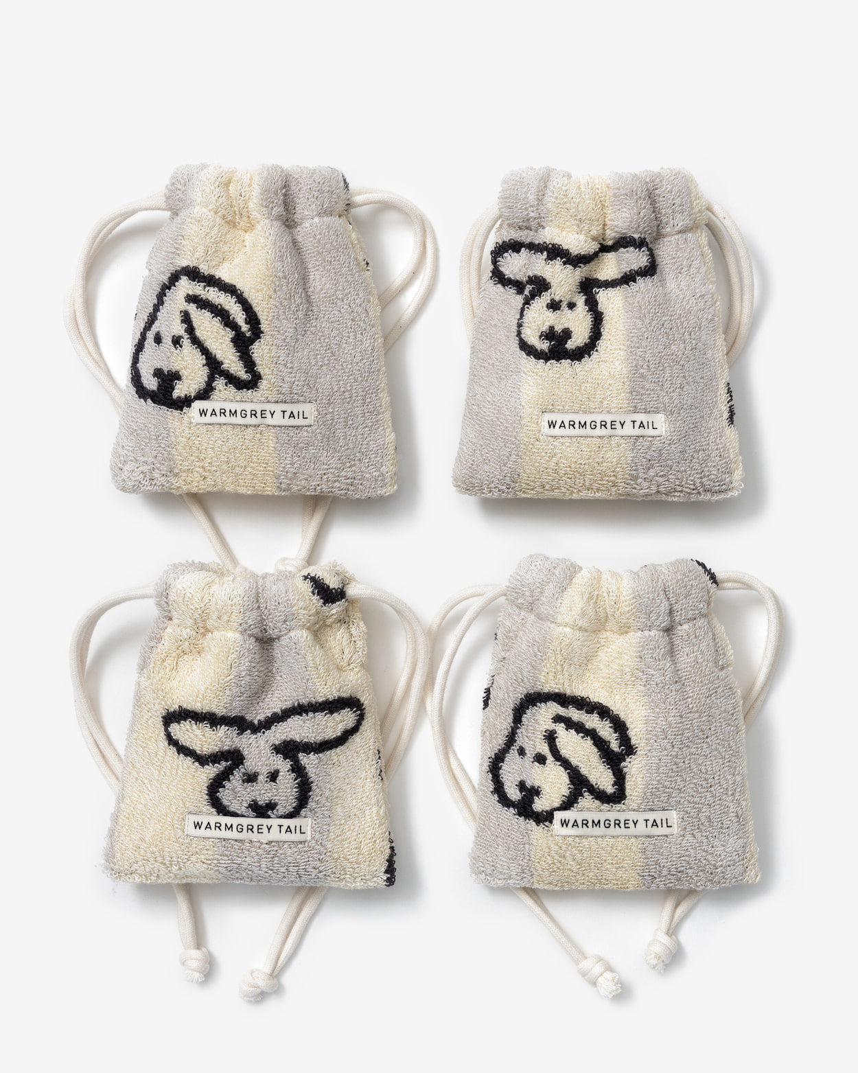 【WGT限定】バニーバニー テリーポーチ - グレーストライプ