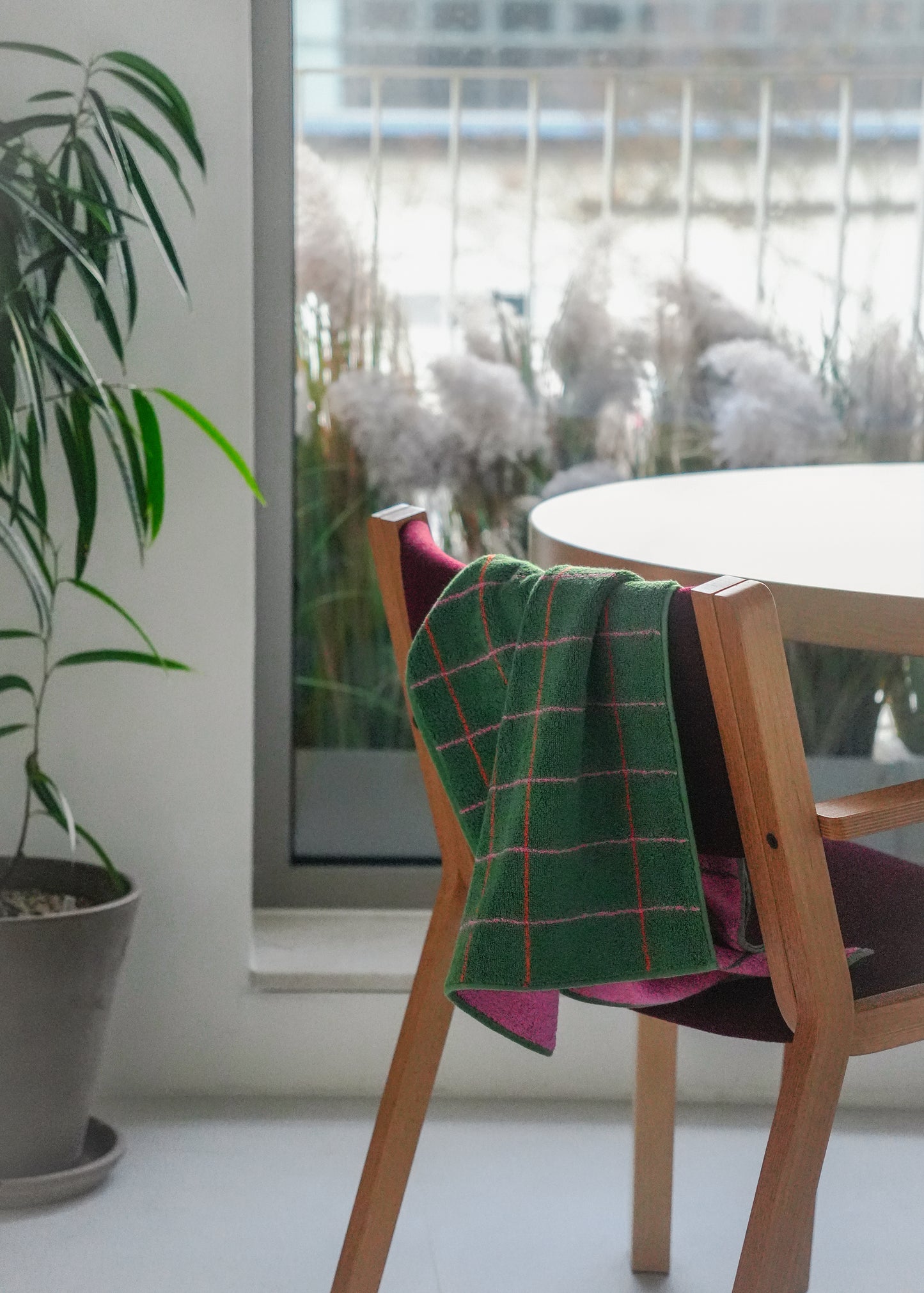 タイルフェイスタオル - ディープグリーン