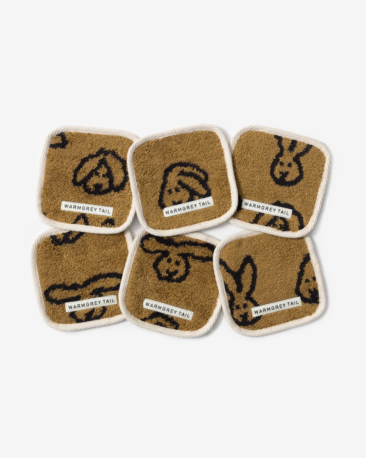 [WGT限定] バニーバニー タオルコースター - ブラウン