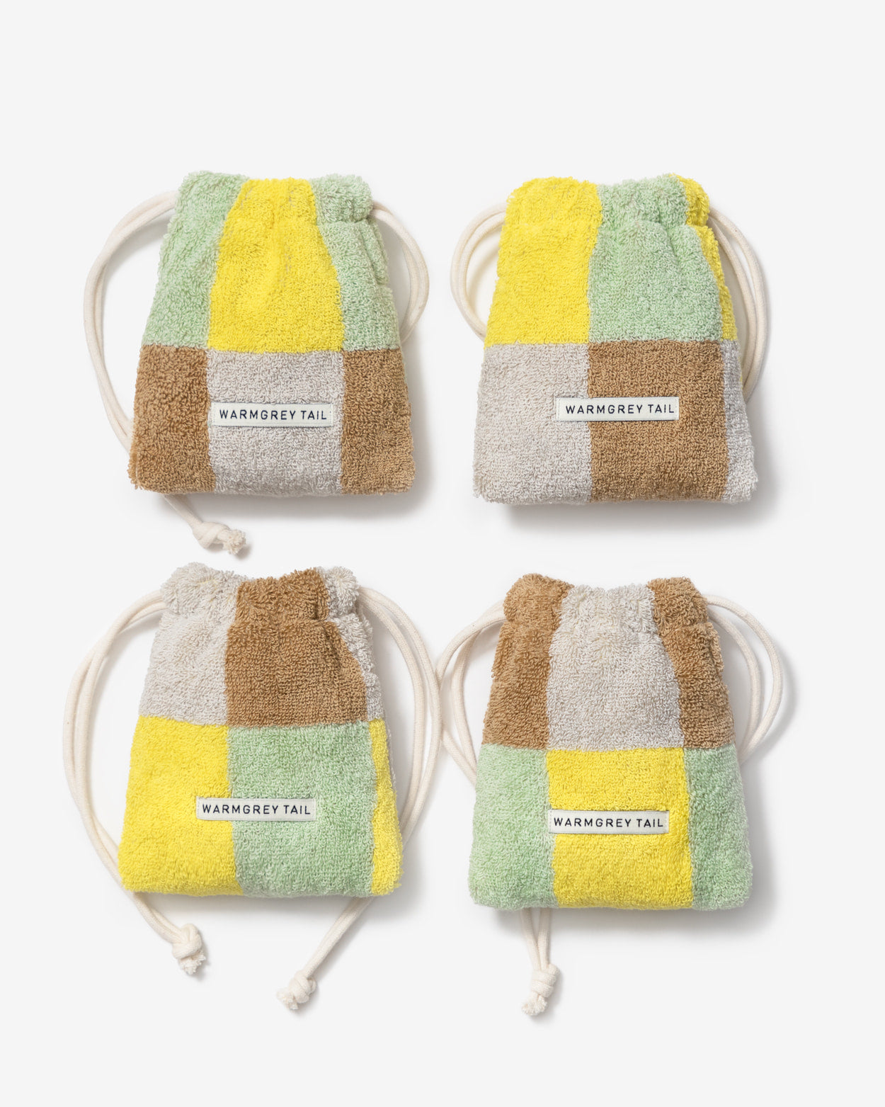 [WGT限定] チェックテリーポーチ - サンドイエロー