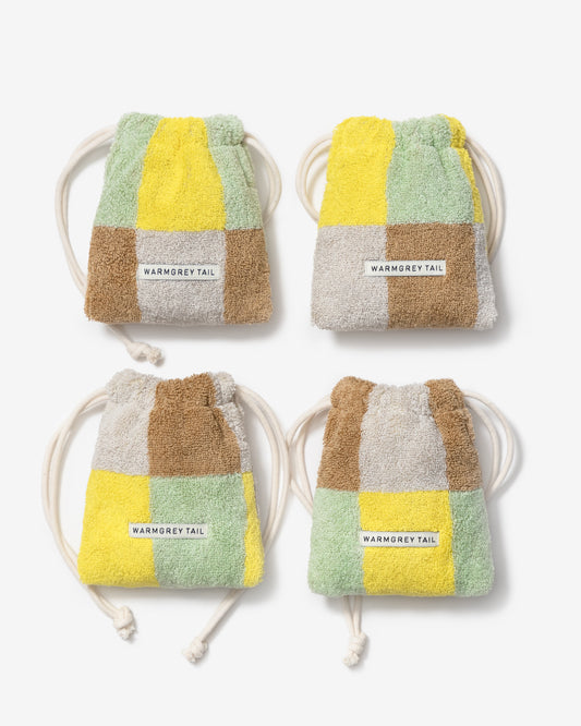 [WGT限定] チェックテリーポーチ - サンドイエロー