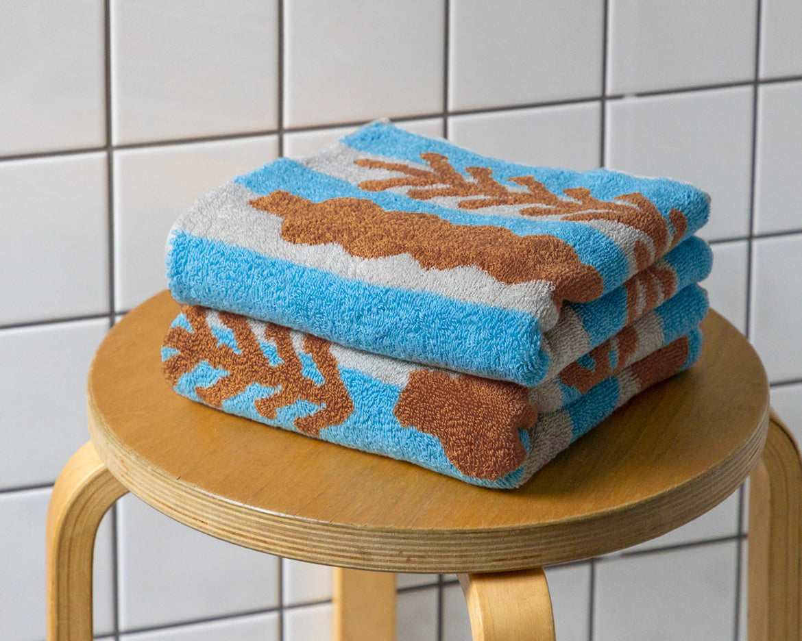 ツリーズ フェイスタオル - ブラウン