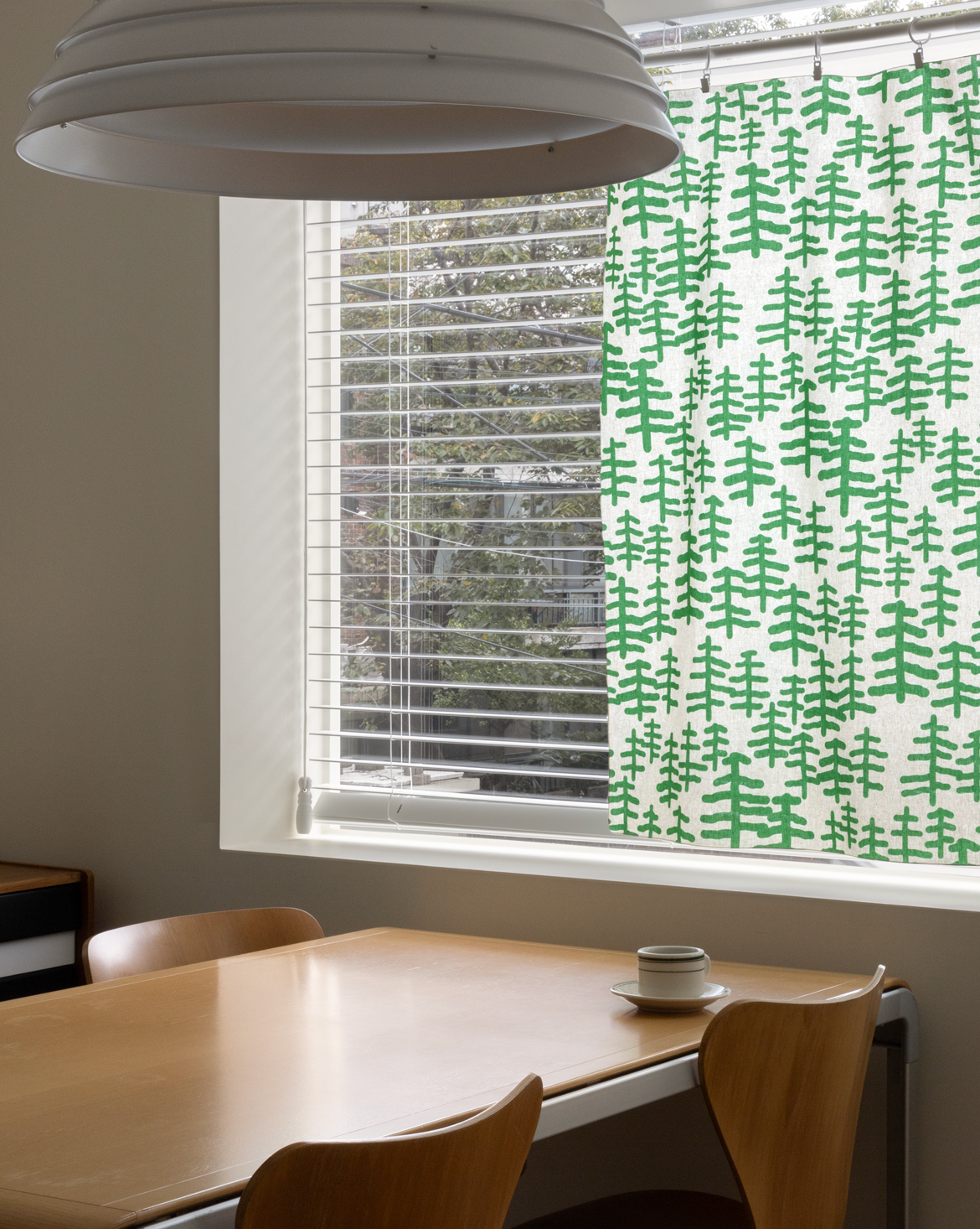 ツリー＆ツリー ウィンドウカーテン - グリーン