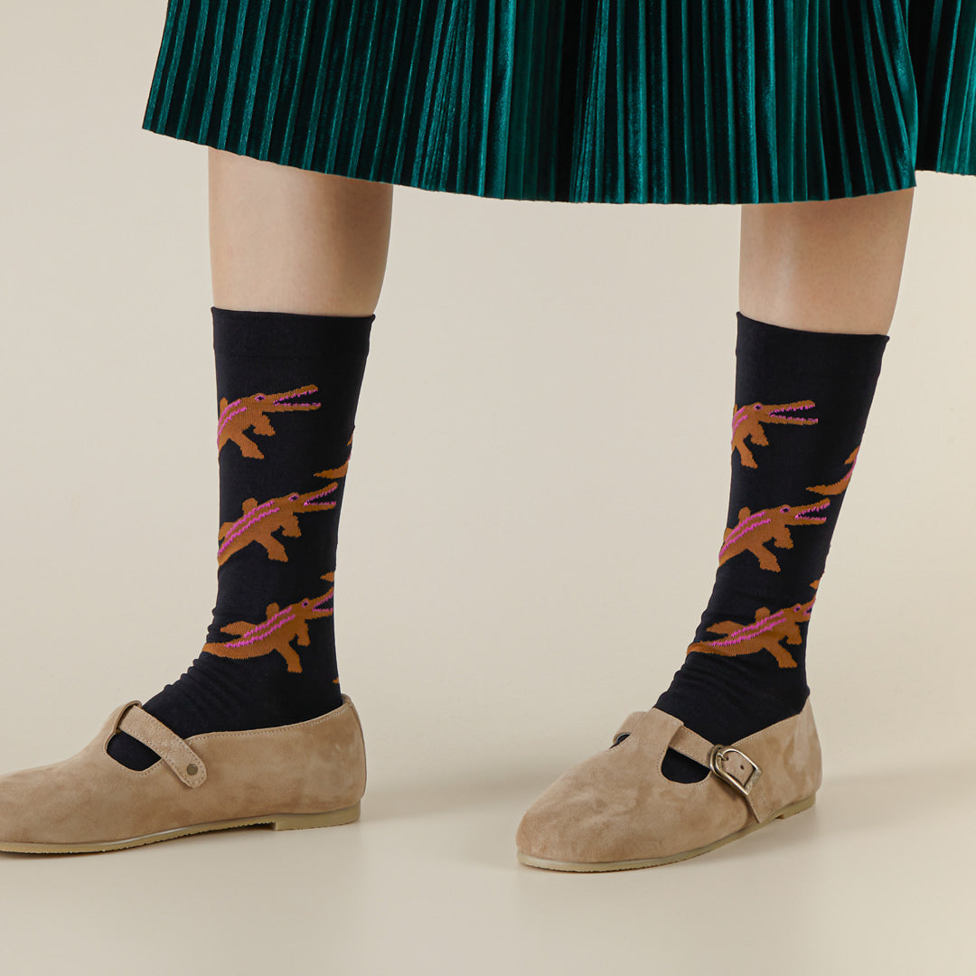 クロコダイルソックス - ブラック