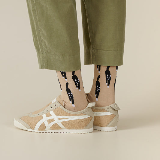 キャットカミングソックス - ベージュ