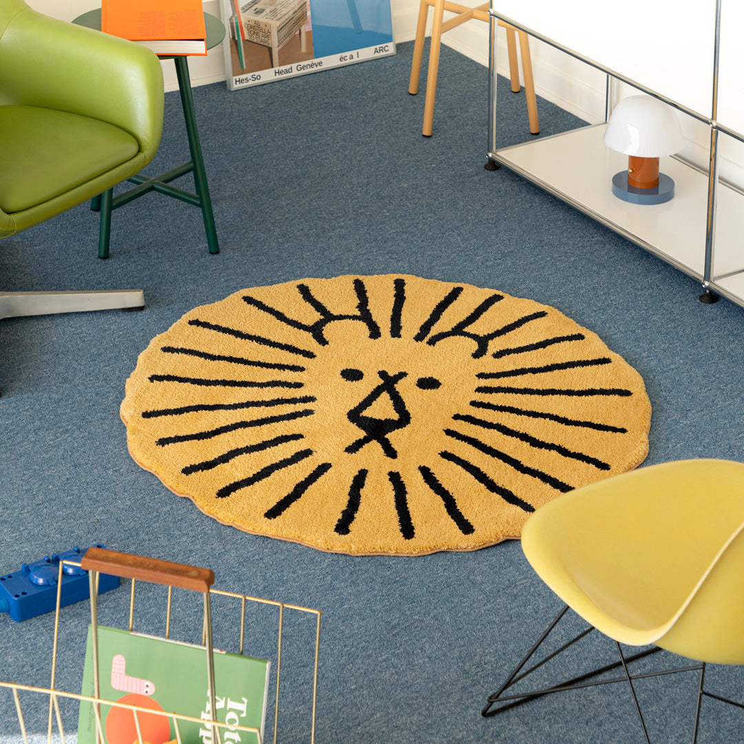 ライオンラグ - ブラウン地に黒のライン