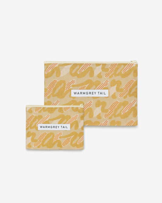 コーンフィールド フラットポーチ - ベージュ (2サイズ)