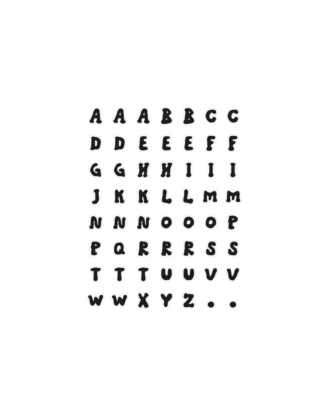 ABC文字ステッカー