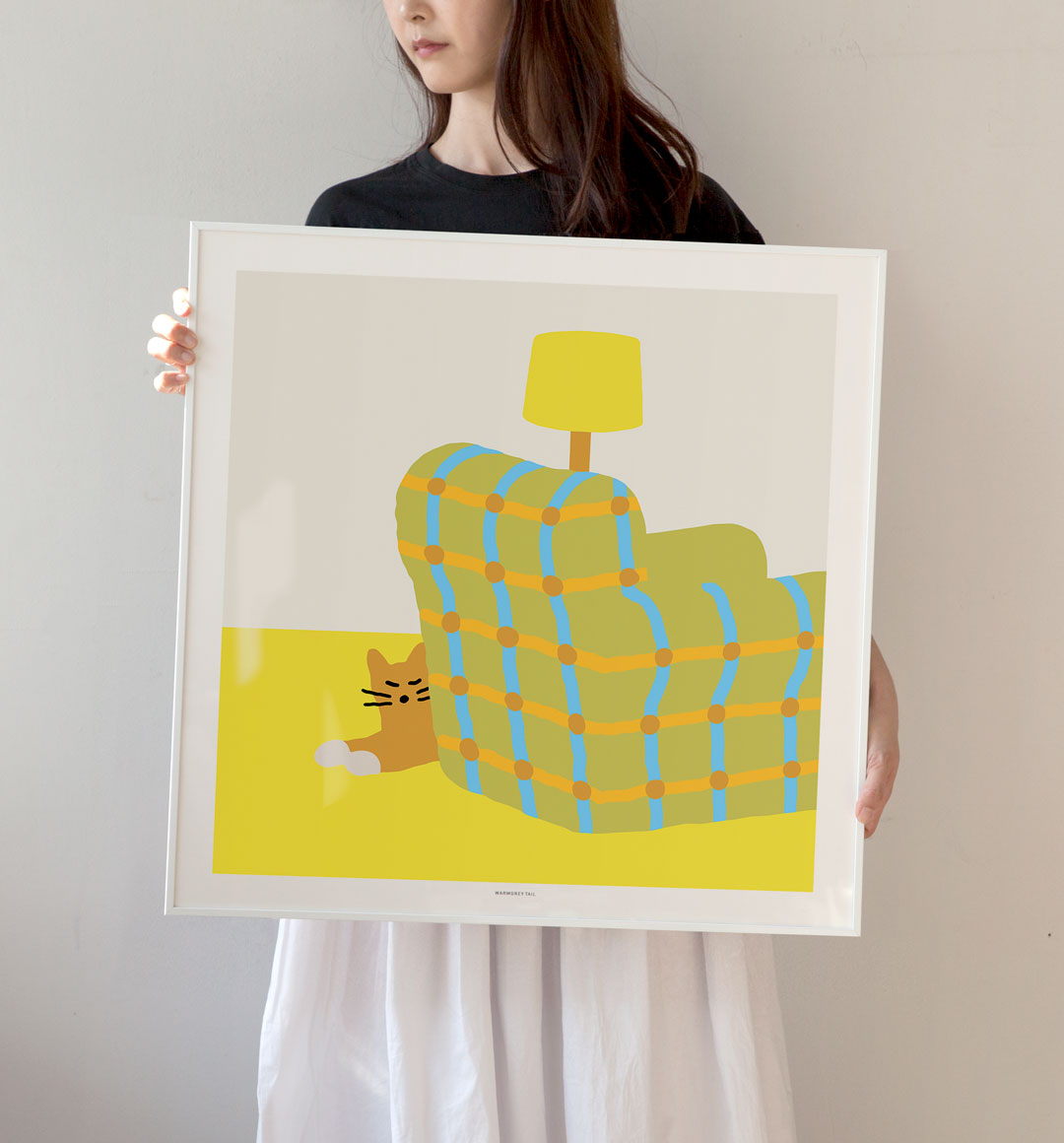 アームチェアで眠る猫のポスター