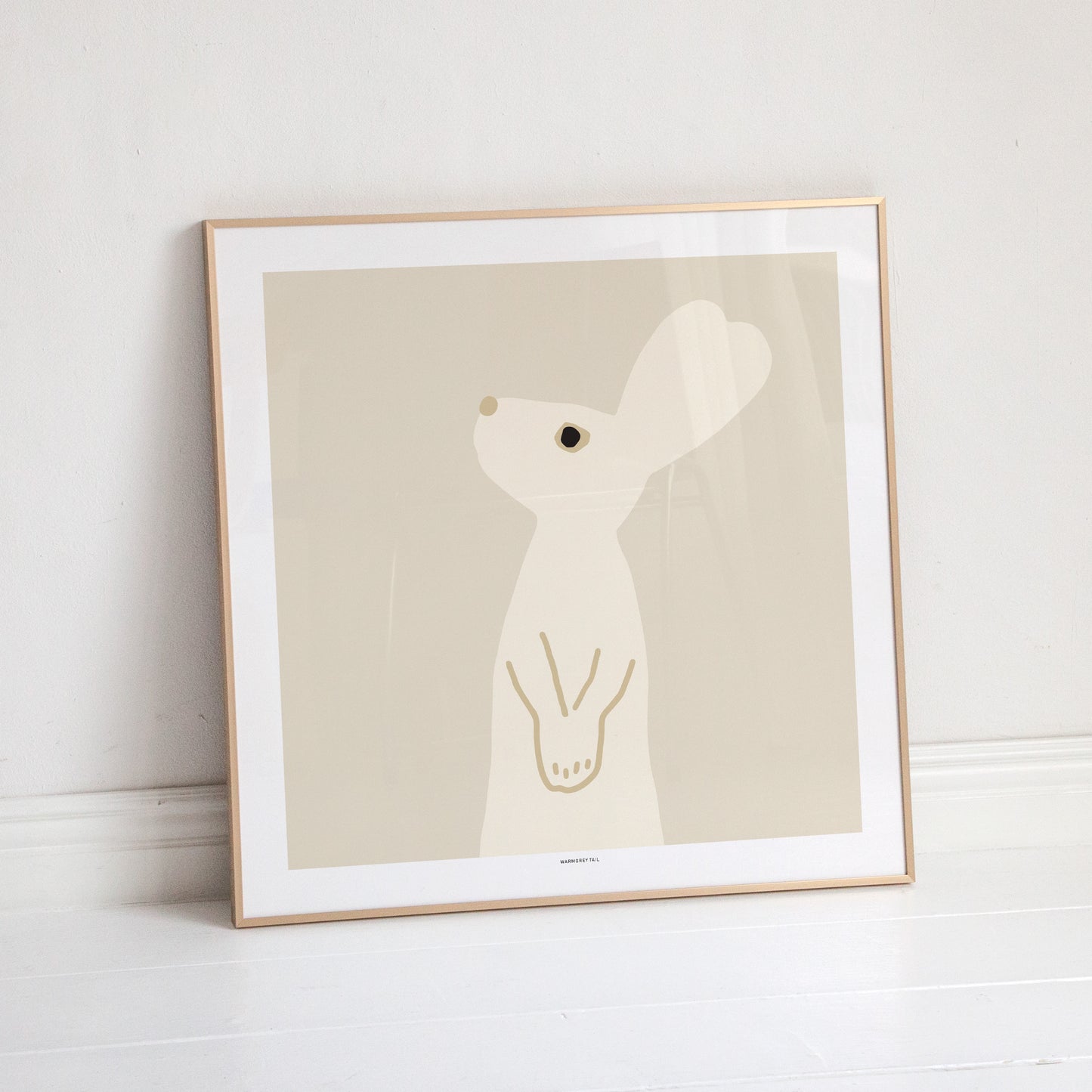 ハートラビット - ベージュポスター[スクエア]