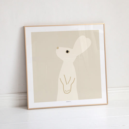 ハートラビット - ベージュポスター[スクエア]