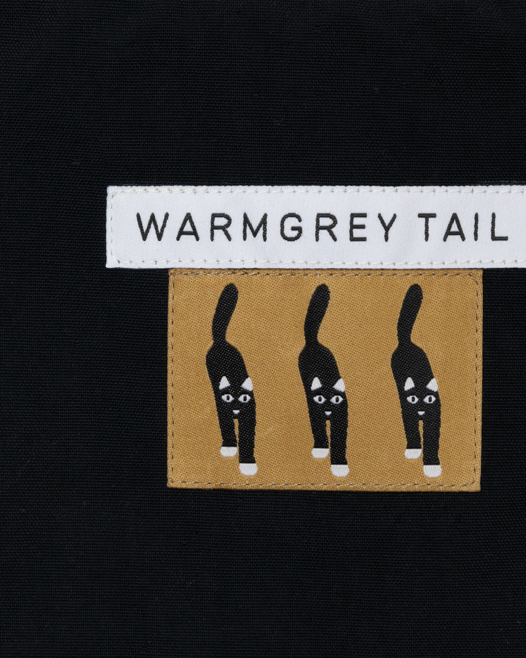 キャットカミングレーベル スタンディングポーチ - ブラック (3サイズ)