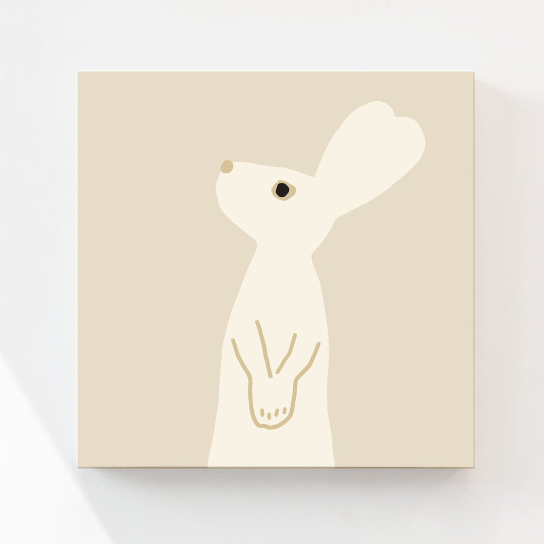 ハートラビット - ベージュキャンバス [スクエア]